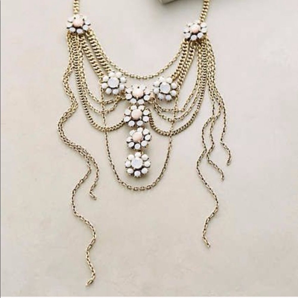 Anthropologie Fluttered Fleur Layered Bib necklace